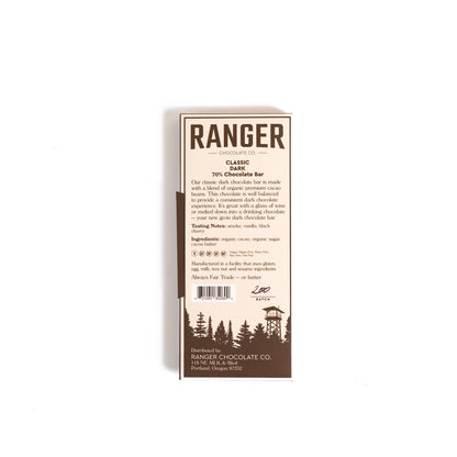 Ranger Chocolate Co., Classic Dark Chocolate Bar, 70% Cacao: 2 1/4 oz.