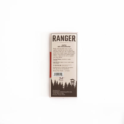 Ranger Chocolate Co., Maple Chocolate Bar, 66% Cacao: 1 1/4 oz.