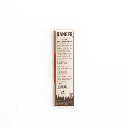 Ranger Chocolate Co., Maple Chocolate Bar, 66% Cacao: 1 1/4 oz.