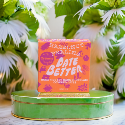 Date Better, Hazelnut Praline- Chocolate Covered Dates